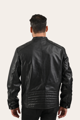 Men’s Black Pioneer Racer Leather Jacket Black