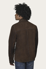 Men’s Dark Brown Brock Classic Suede Shacket Dark Brown