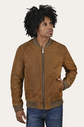 Men’s Burnt Copper Clay Leather Bomber Jacket Burnt copper