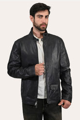 Men’s Black Lawton Modern Nappa Biker Jacket Black