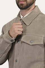 Men’s Taupe Trailblazer Suede Trucker Jacket Taupe