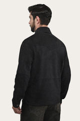 Men’s Navy Blue Judd Minimalist Suede Shacket Navy Blue