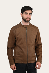 Men’s Tobacco Desert Racer Leather Jacket Tobacco