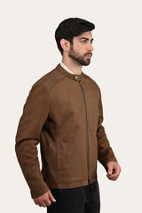 Men’s Tobacco Desert Racer Leather Jacket Tobacco