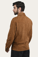 Men’s Middle Brown Judd Minimalist Suede Shacket Middle Brown