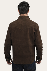 Men’s Dark Brown Authentic Suede Shacket Dark Brown