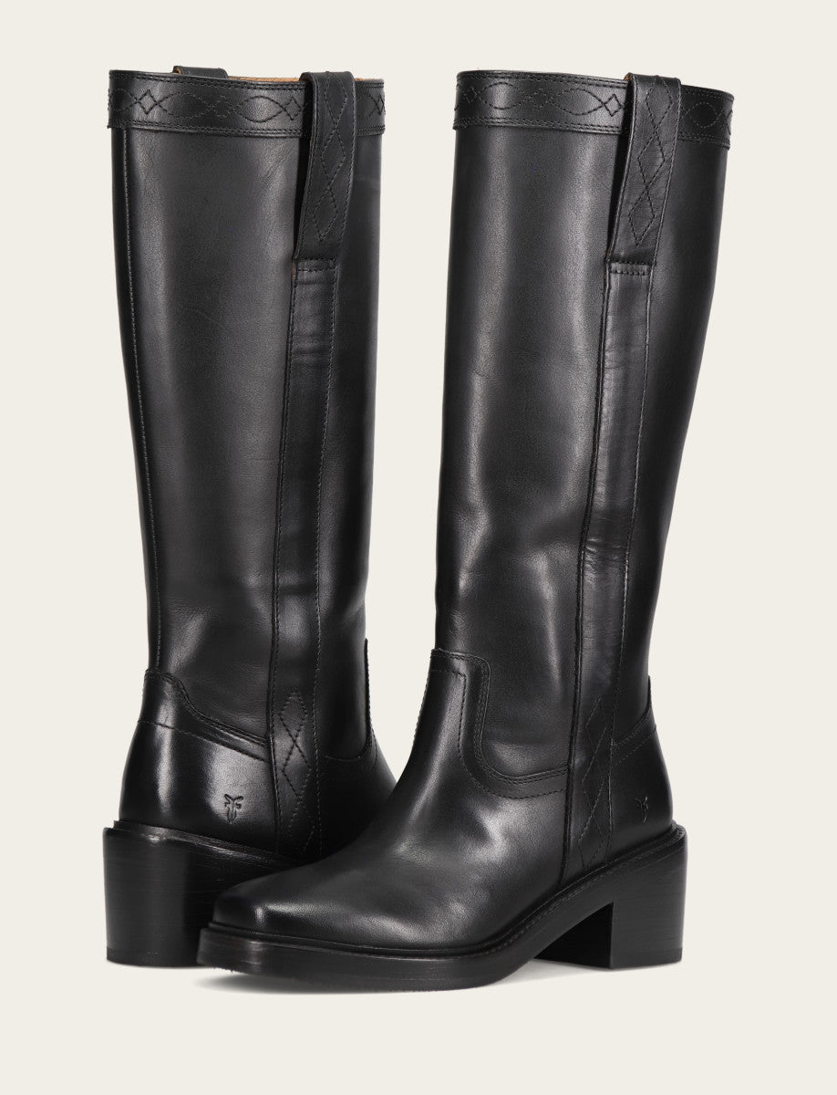 Women's Black Kate Pull On Wide Calf Tall Boots Black