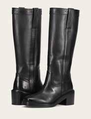 Women's Black Kate Pull On Wide Calf Tall Boots Black