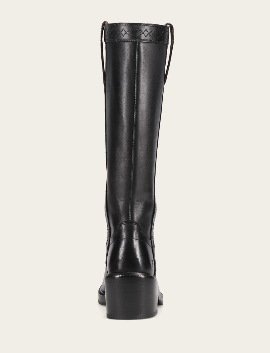 Women's Black Kate Pull On Wide Calf Tall Boots Black