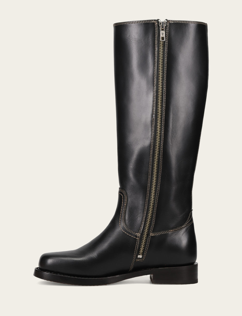 Women's Black Campus Low Heel Tall Riding Boot Black