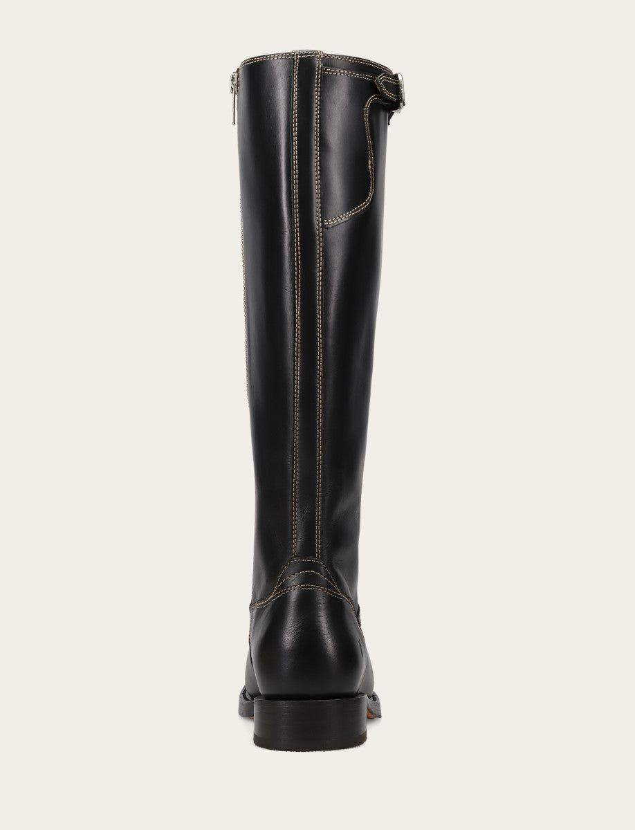 Women's Black Campus Low Heel Tall Riding Boot Black