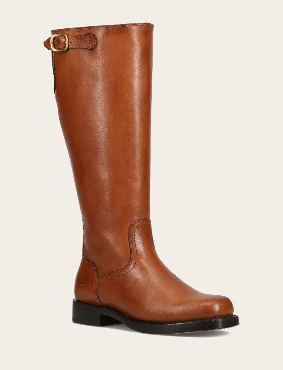 Women's Cognac Campus Low Heel Tall Riding Wide Calf Boot Cognac