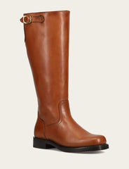 Women's Cognac Campus Low Heel Tall Riding Wide Calf Boot Cognac