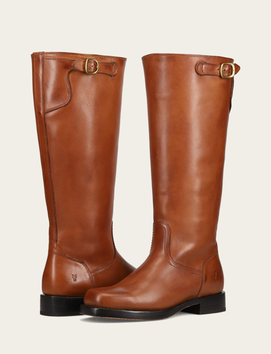 Women's Cognac Campus Low Heel Tall Riding Wide Calf Boot Cognac