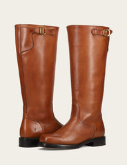 Women's Cognac Campus Low Heel Tall Riding Wide Calf Boot Cognac