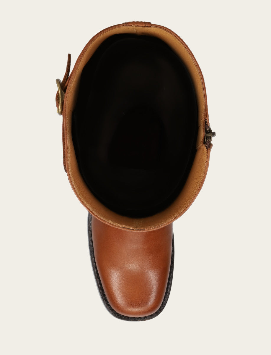 Women's Cognac Campus Low Heel Tall Riding Wide Calf Boot Cognac