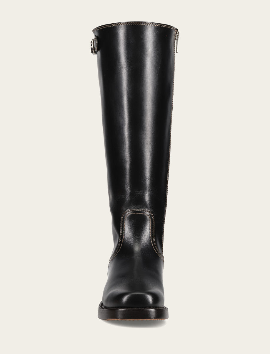Women's Black Campus Low Heel Tall Riding Wide Calf Boot Black