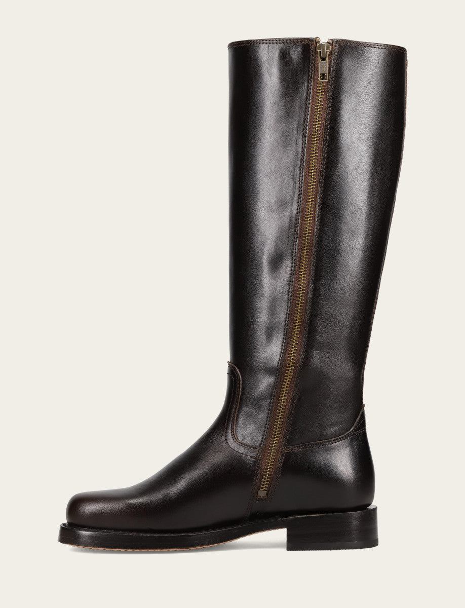 Women's Bourbon Campus Low Heel Tall Riding Boot Bourbon