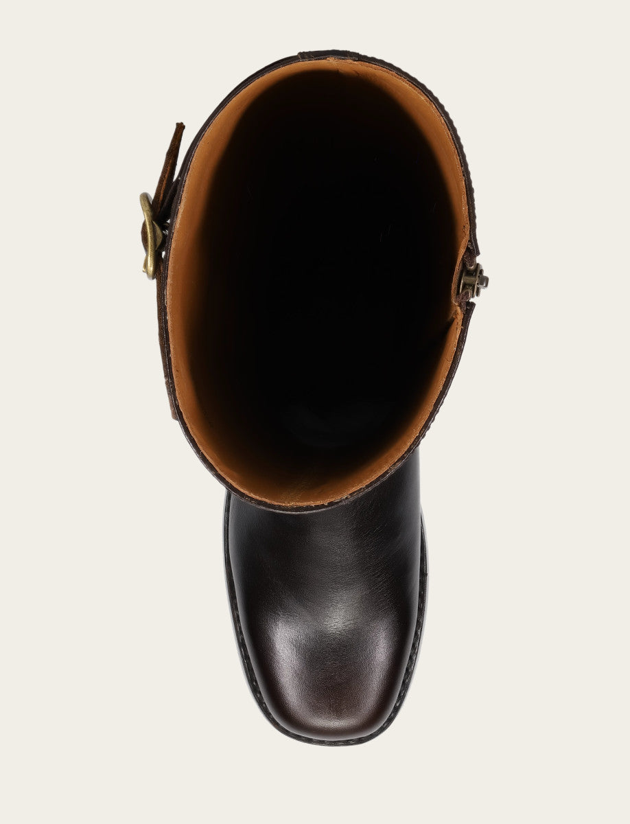 Women's Bourbon Campus Low Heel Tall Riding Boot Bourbon
