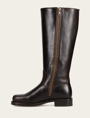 Women's Bourbon Campus Low Heel Tall Riding Wide Calf Boot Bourbon