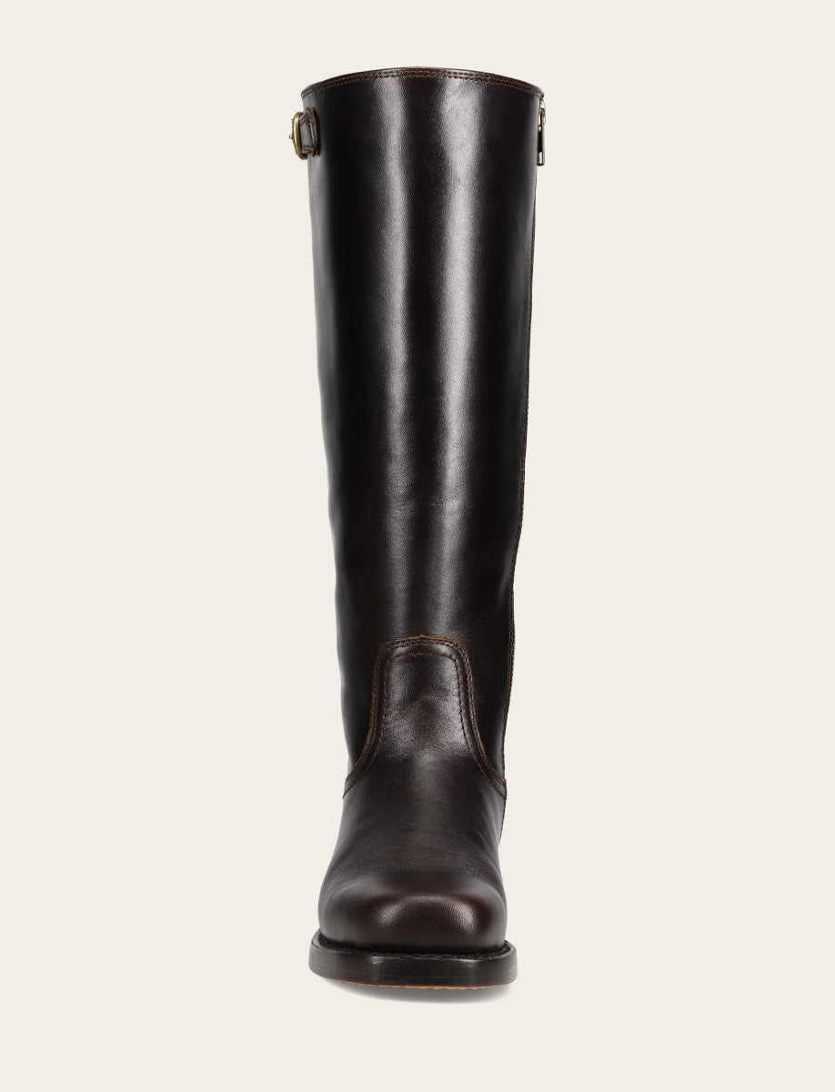 Women's Bourbon Campus Low Heel Tall Riding Wide Calf Boot Bourbon