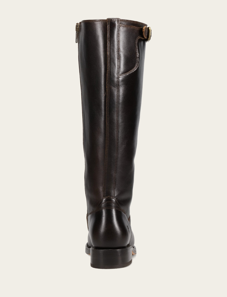 Women's Bourbon Campus Low Heel Tall Riding Wide Calf Boot Bourbon