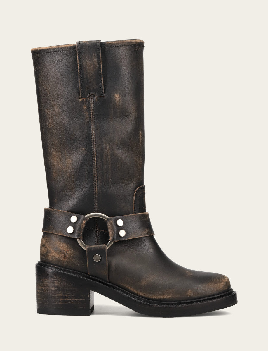 Women's Distressed Black Kate Harness Boot Distressed Black