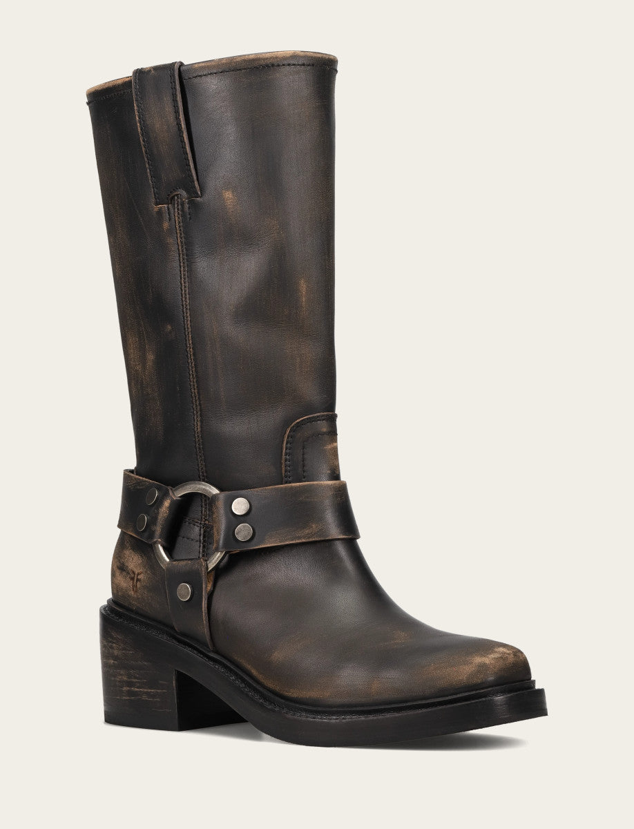 Women's Distressed Black Kate Harness Boot Distressed Black