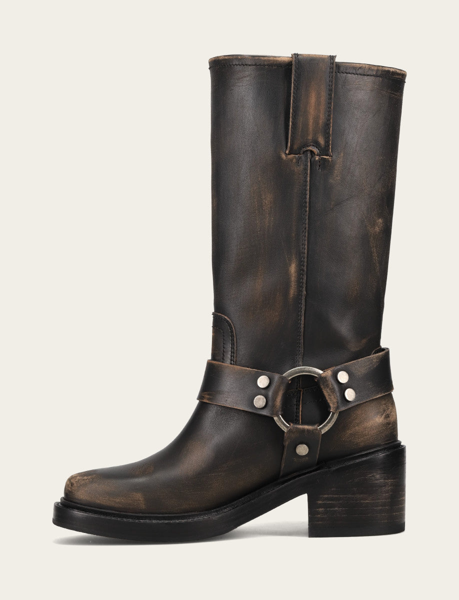 Women's Distressed Black Kate Harness Boot Distressed Black
