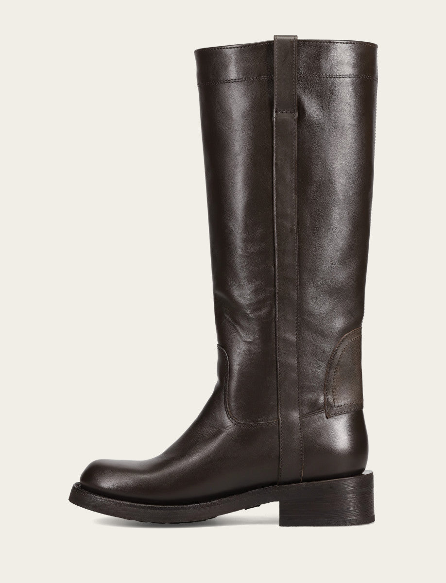 Women's Dark Brown Viv Riding Boot Dark Brown