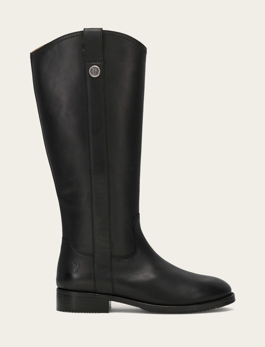 Women's Black Melissa Button Tall Inside Zip Wide Calf Boot Black