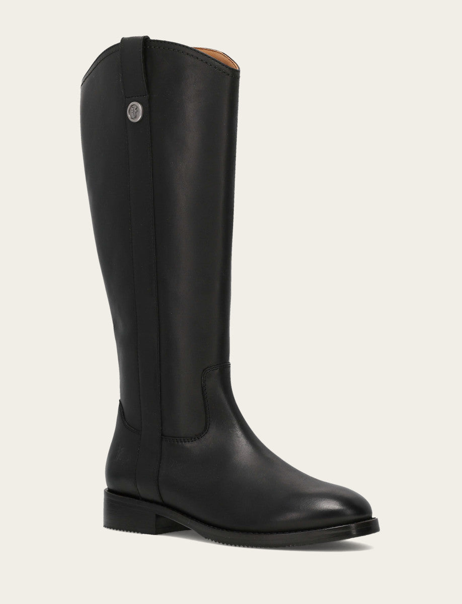 Women's Black Melissa Button Tall Inside Zip Wide Calf Boot Black