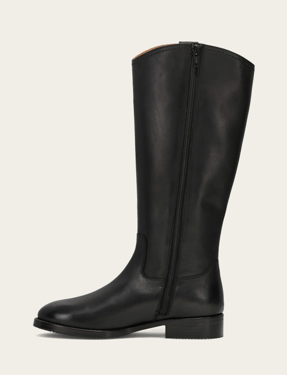 Women's Black Melissa Button Tall Inside Zip Wide Calf Boot Black