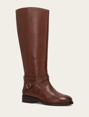 Women's Walnut Melissa Belted Riding Wide Calf Boot Walnut
