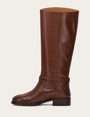 Women's Walnut Melissa Belted Riding Wide Calf Boot Walnut