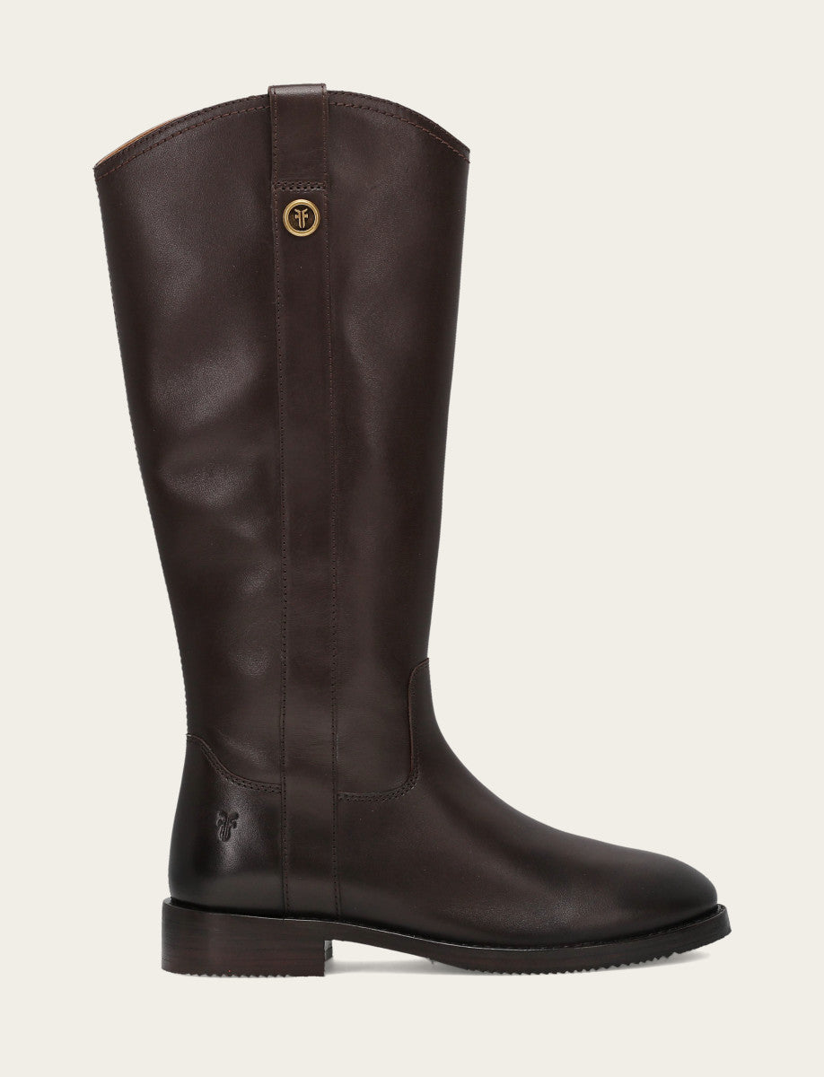 Women's Dark Brown Melissa Button Tall Inside Zip Wide Calf Boot Dark Brown