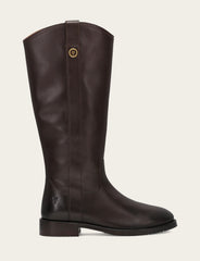 Women's Dark Brown Melissa Button Tall Inside Zip Wide Calf Boot Dark Brown