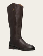 Women's Dark Brown Melissa Button Tall Inside Zip Wide Calf Boot Dark Brown