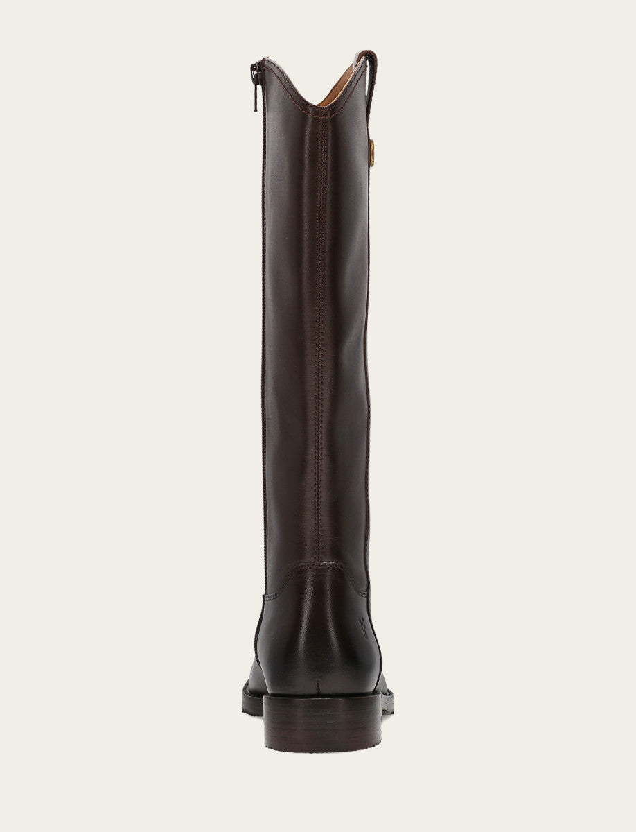 Women's Dark Brown Melissa Button Tall Inside Zip Wide Calf Boot Dark Brown