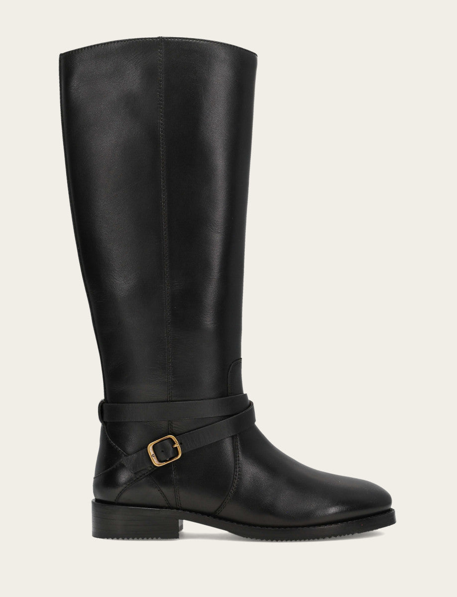 Women's Black Melissa Belted Riding Boot Black