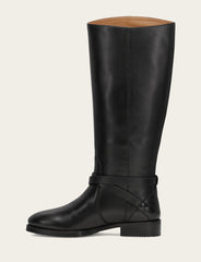 Women's Black Melissa Belted Riding Wide Calf Boot Black