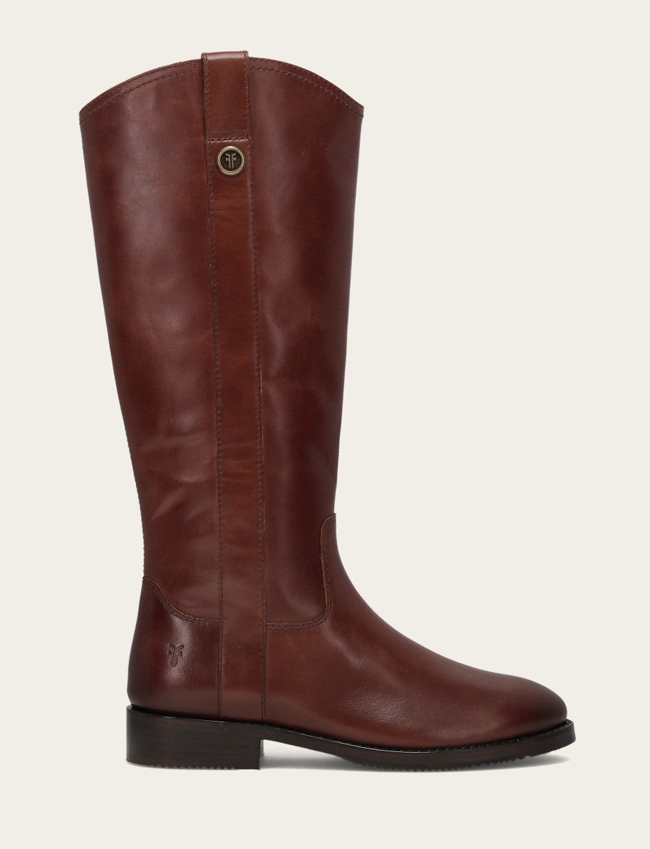 Women's Saddle Melissa Button Tall Inside Zip Wide Calf Boot Saddle