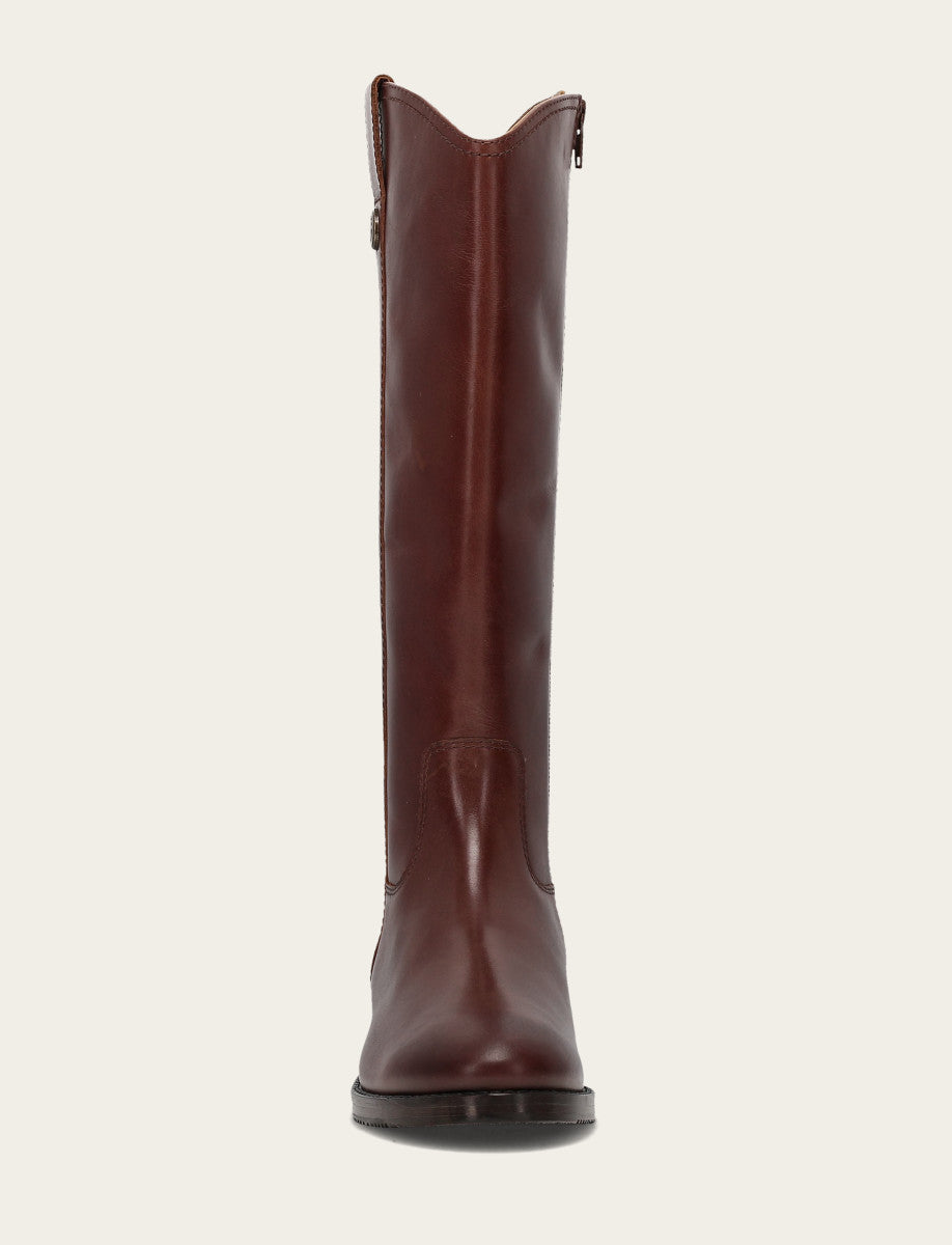 Women's Saddle Melissa Button Tall Inside Zip Wide Calf Boot Saddle