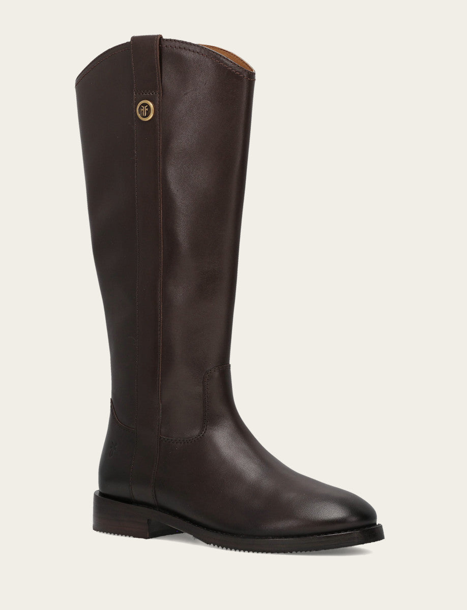 Women's Dark Brown Melissa Button Tall Inside Zip Boot Dark Brown