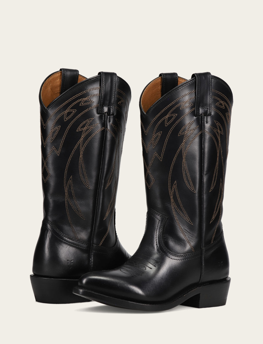 Women's Black Billy Pull On Deco Stitch Boots Black