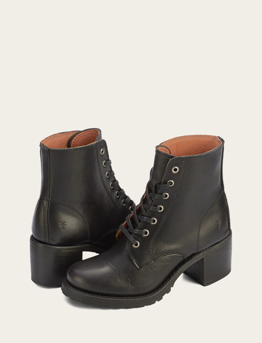 Women's Black Sabrina 6G Lace Up Boots Black