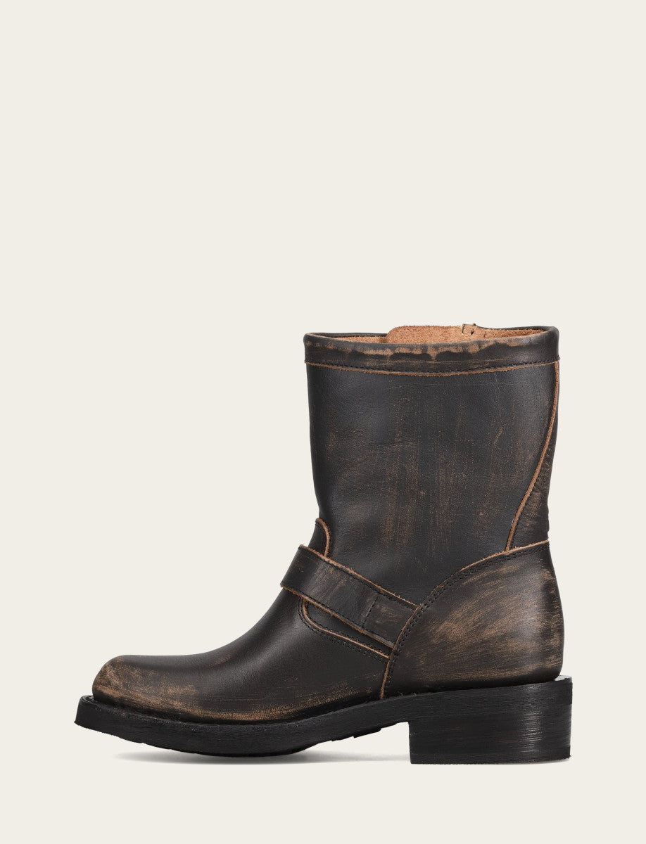 Women's Distressed Black Viv Short Engineer Boot Distressed Black