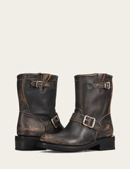 Women's Distressed Black Viv Short Engineer Boot Distressed Black