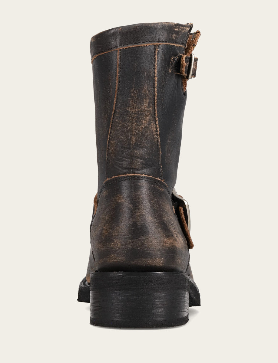 Women's Distressed Black Viv Short Engineer Boot Distressed Black