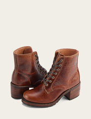 Women's Cognac Sabrina 6G Lace Up Boots Cognac